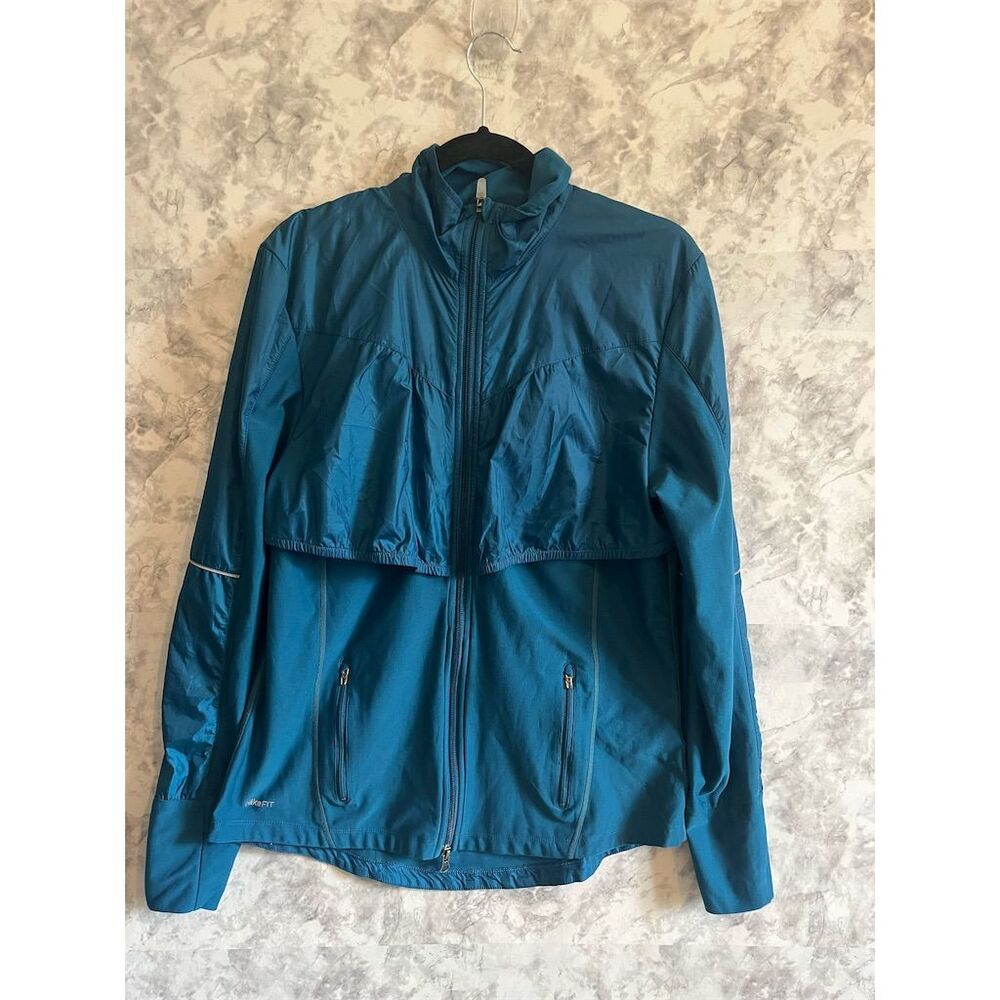 Nike Teal Fit Dry‎  Long Sleeve Front Zip Reflector Jacket XL